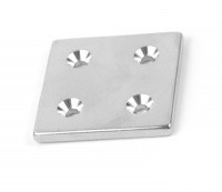 Магніт 40x40x4 mm 7/3.5 mm x 4 потай