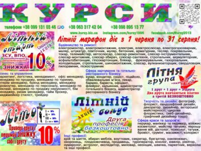 Курси кухаря, кондитера, сушиста, піццеолі, пекаря, бармена, бариста